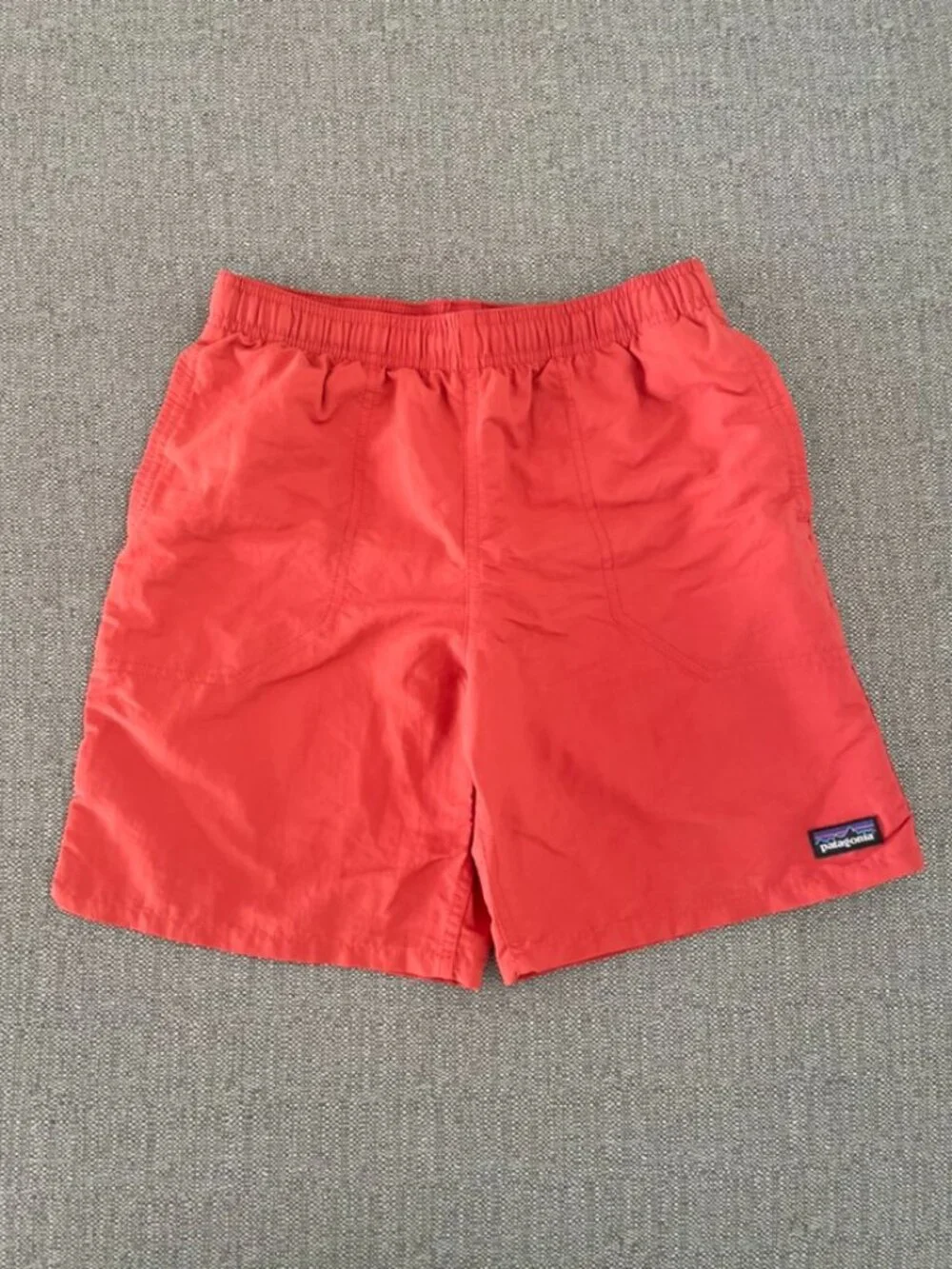 Patagonia Boys Baggies Shorts Swim Trunks in Sumac Red Size L 12 EUC Style 67053